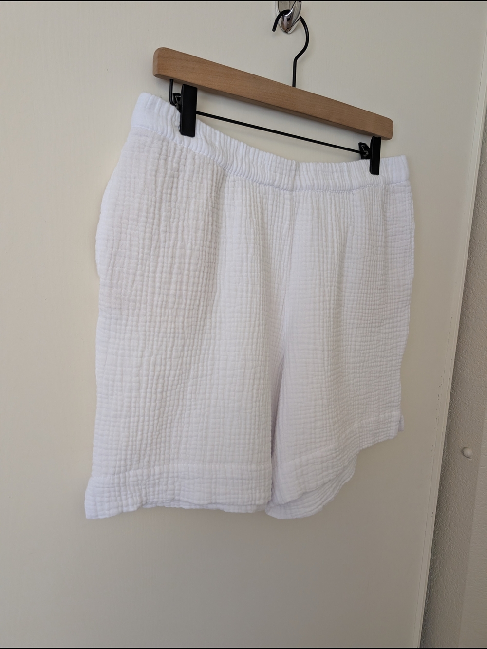 J. Jill Womens Medium Petite White 100% Cotton Gauze Pull On Shorts Casual - Picture 2 of 5